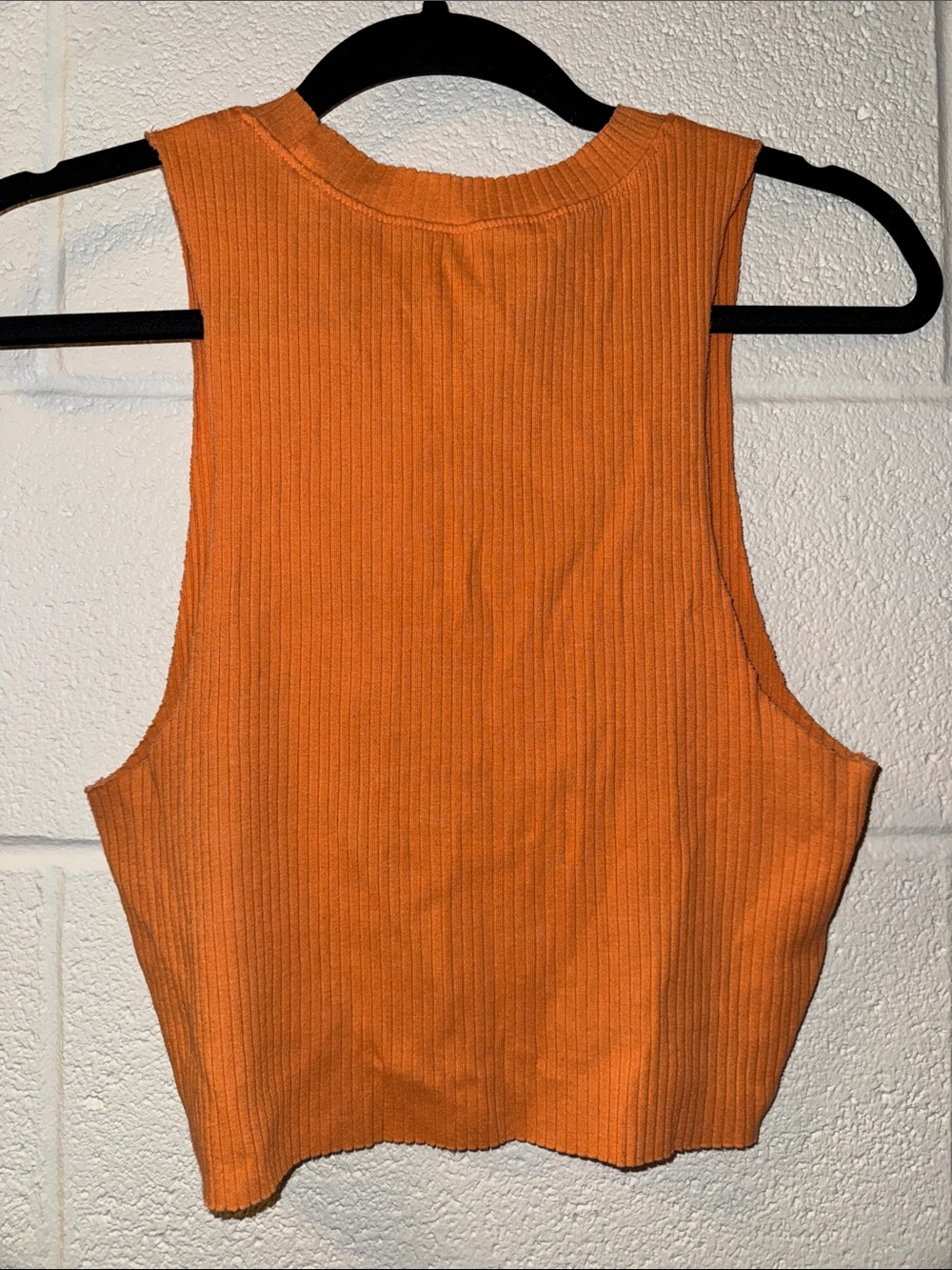 aerie Orange Ribbed Cropped Tank - Picture 3 of 3